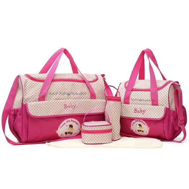 5pcs All in One Baby Nursing Tote Diaper Bags