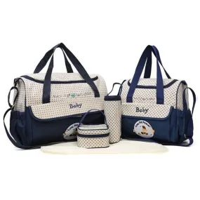 5pcs All in One Baby Nursing Tote Diaper Bags