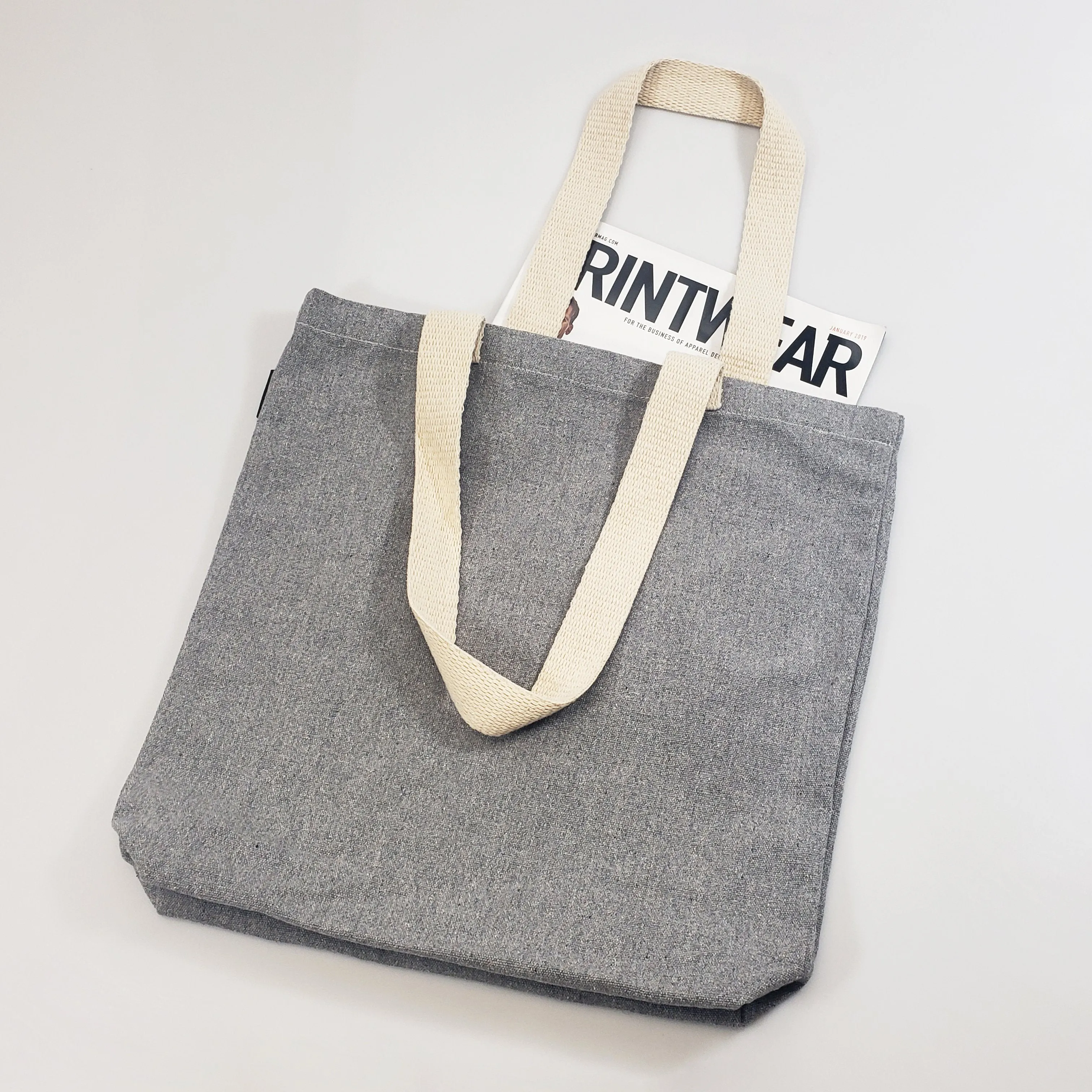 96 ct Recycled Canvas Tote Bag With Bottom Gusset - By Case