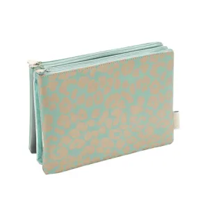 'Amy' 3 in 1 Large Makeup Wallet in Leopard Jade