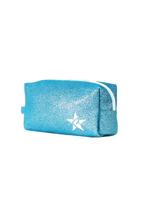 Arctic Blue Rebel Makeup Bag with White Zipper