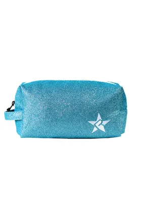 Arctic Blue Rebel Makeup Bag with White Zipper