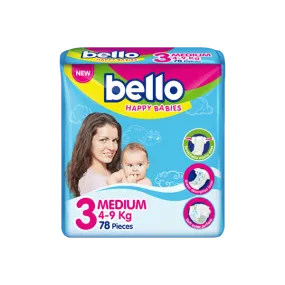 BELLO BABY DIAPER MEDIUM 3 78PCS