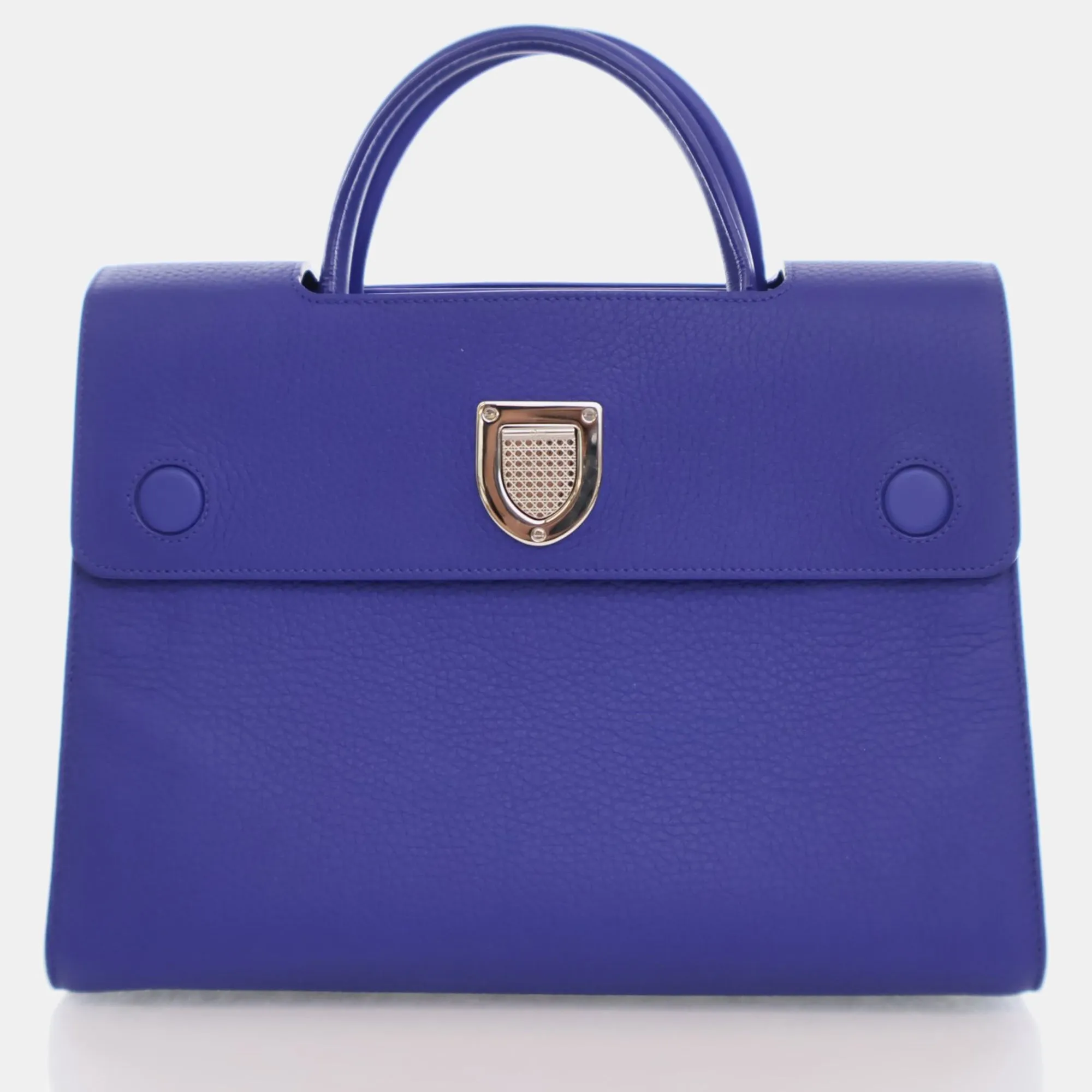 Blue Leather Medium Diorever Top Handle Bag