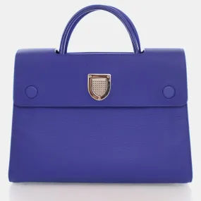 Blue Leather Medium Diorever Top Handle Bag