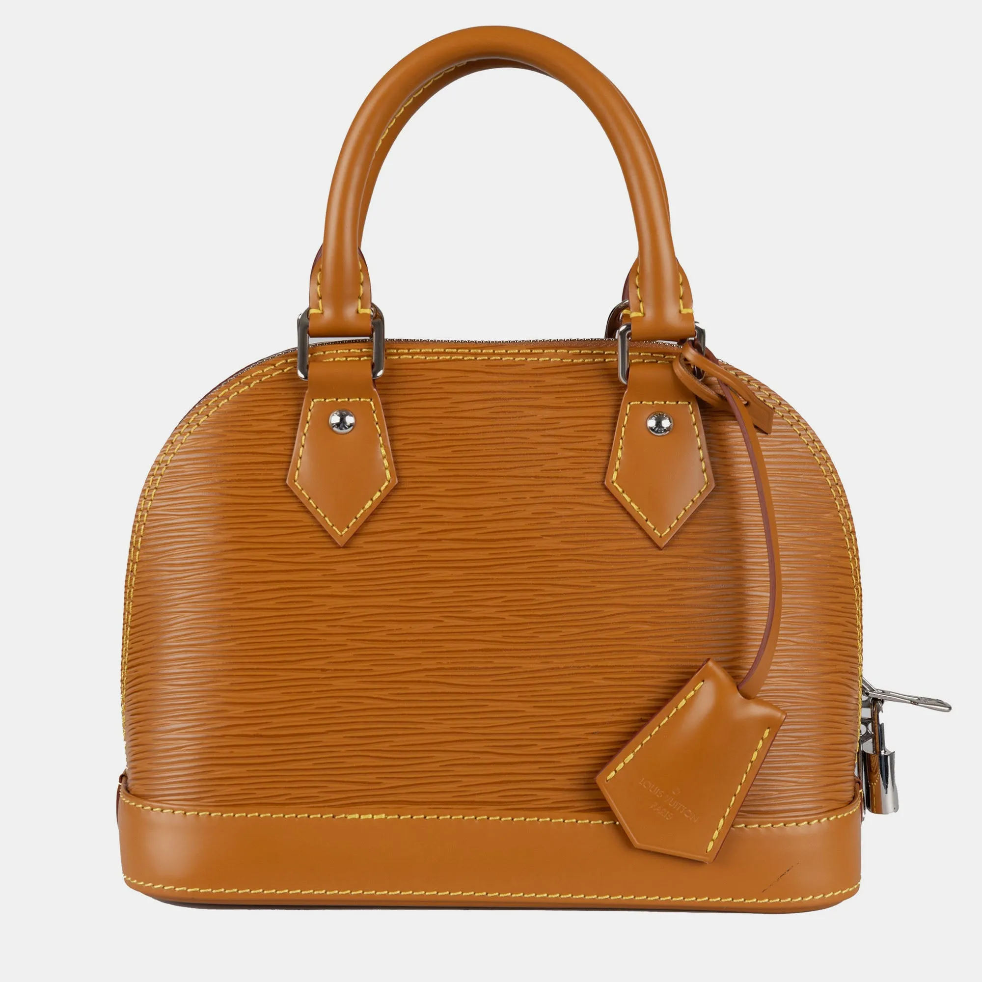 Brown Leather Epi Alma BB Handbag