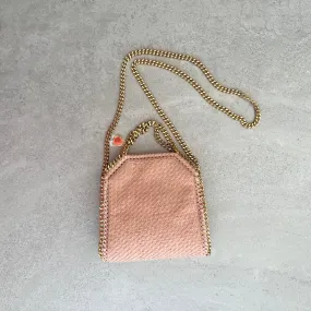 Falabella Tiny Tote Bag in Vegan Woven Suede, Blush