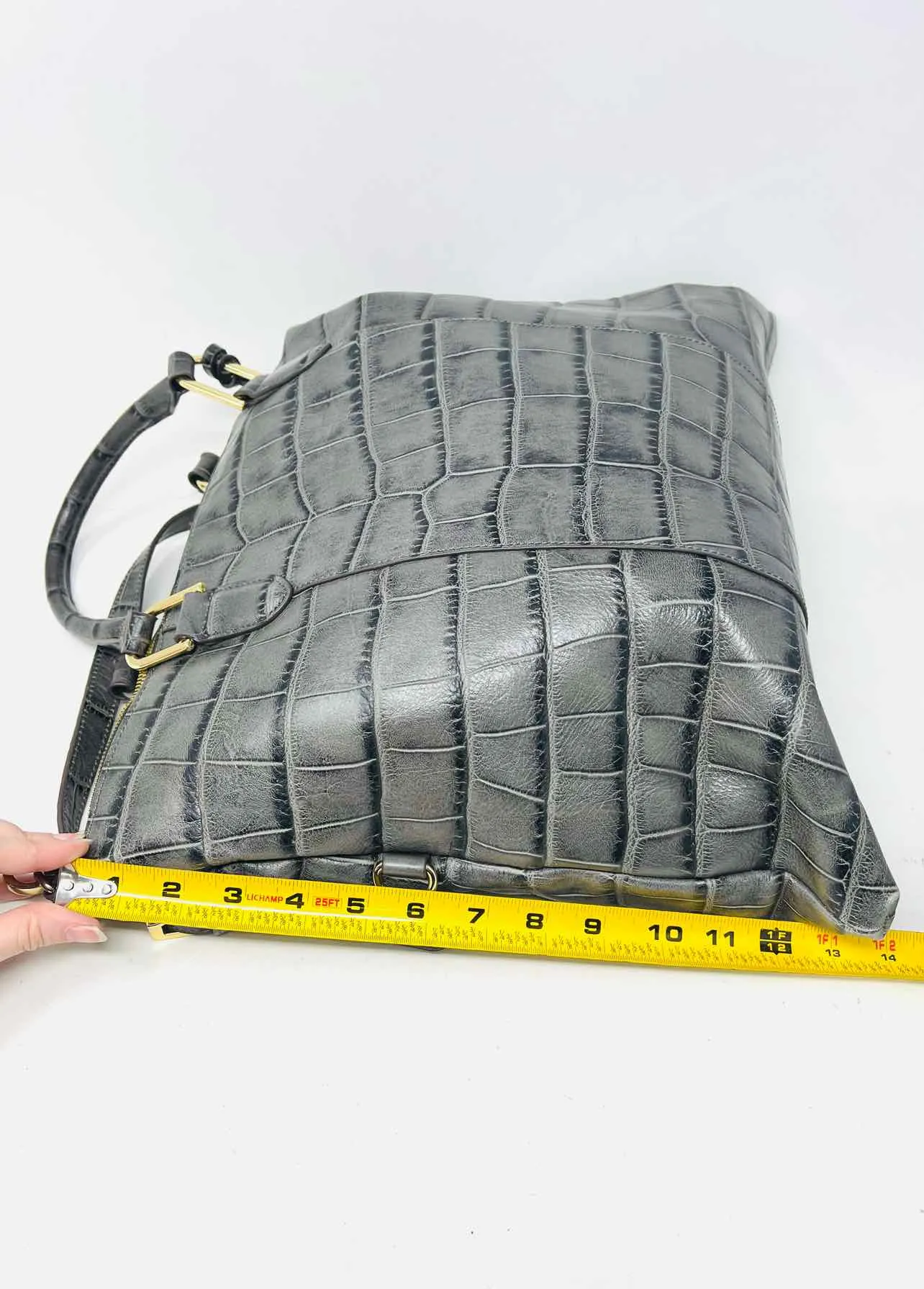 G.I.L.I. Gray Reptile Tassel Designer Satchel