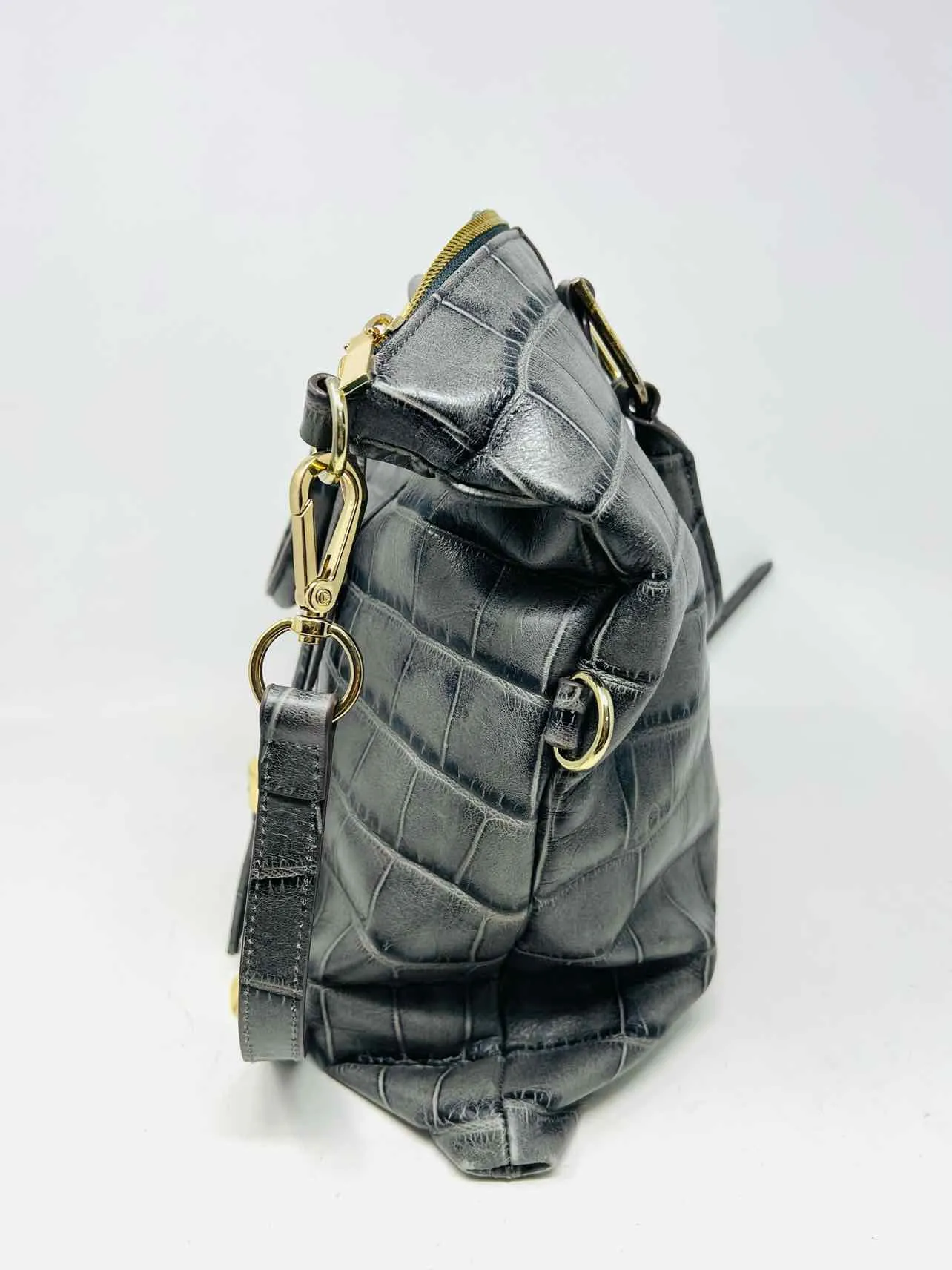 G.I.L.I. Gray Reptile Tassel Designer Satchel