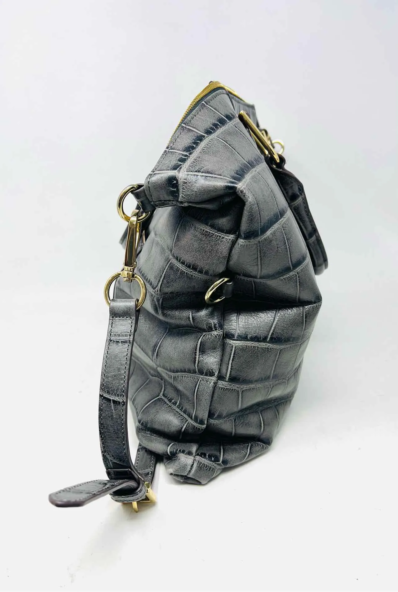 G.I.L.I. Gray Reptile Tassel Designer Satchel