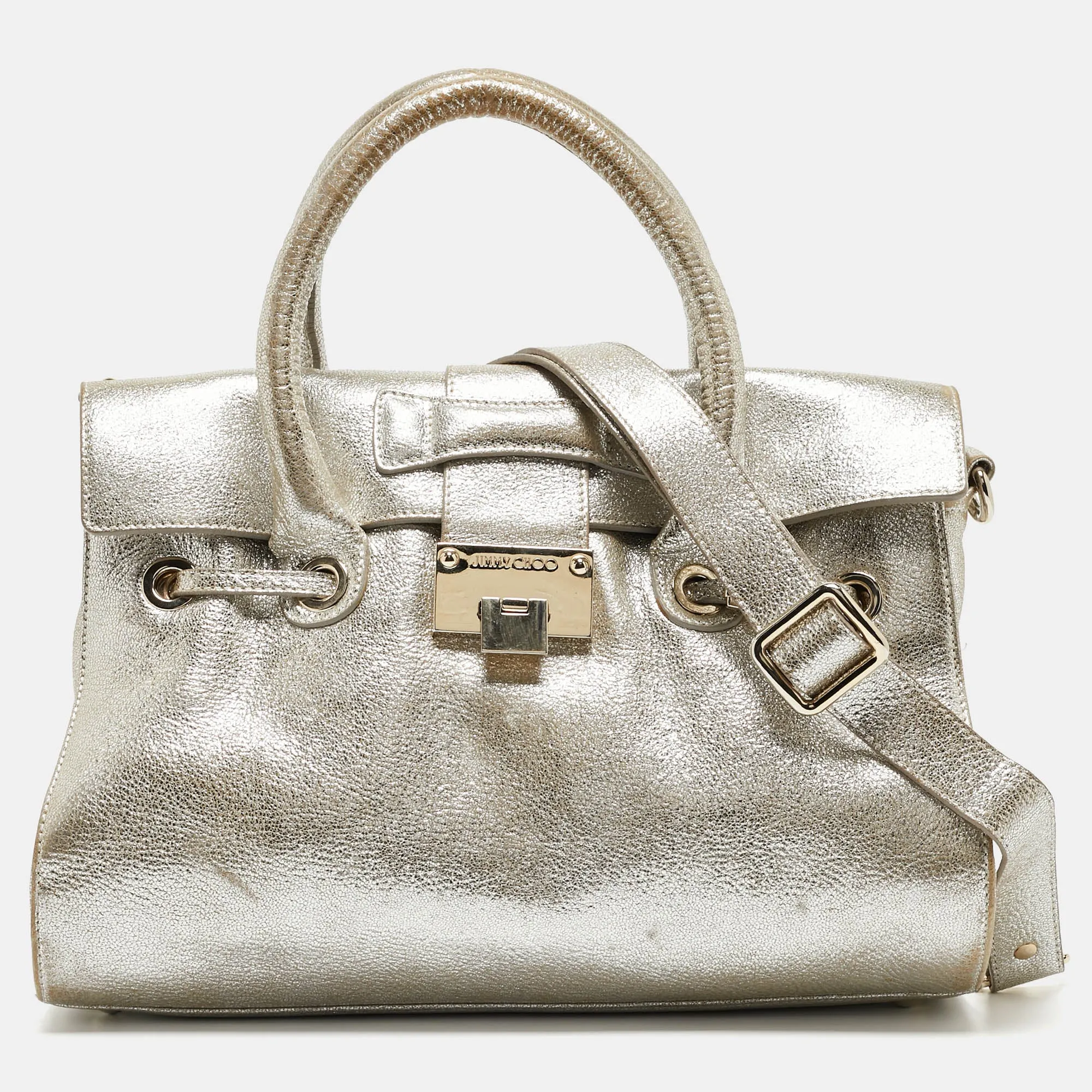 Gold Leather Rosalie Satchel