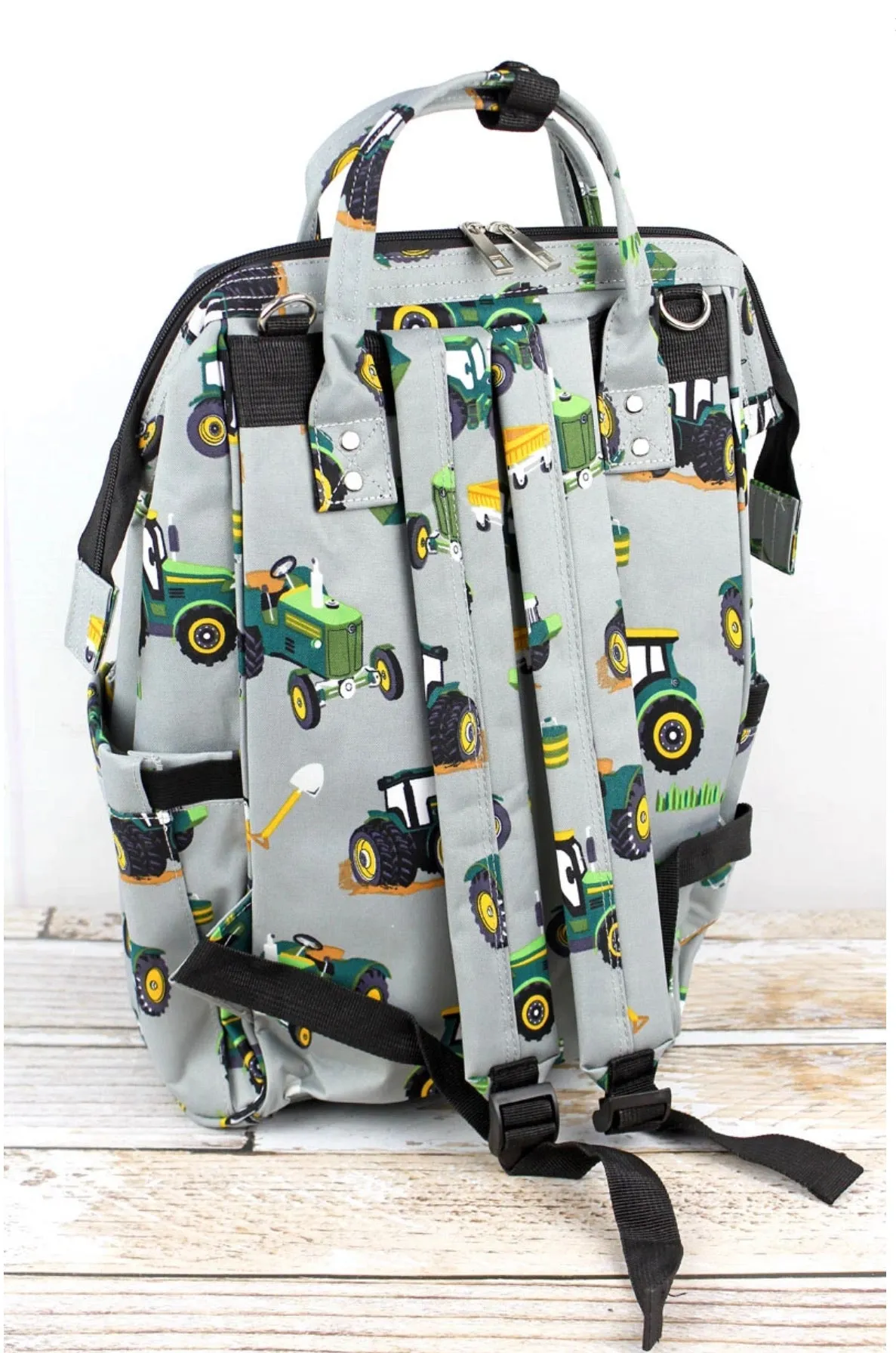 Green Tractor Diaper Bag Backpack