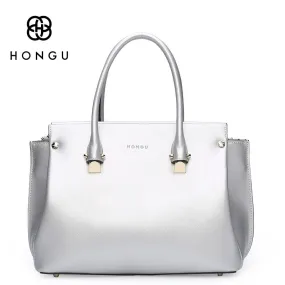 HONGU Women HandBags Totes Fashion Macaron Saffiano Bags Genuine Cow Leather Handbag bolsa Lady Female Handbag Zipper Hand Bag