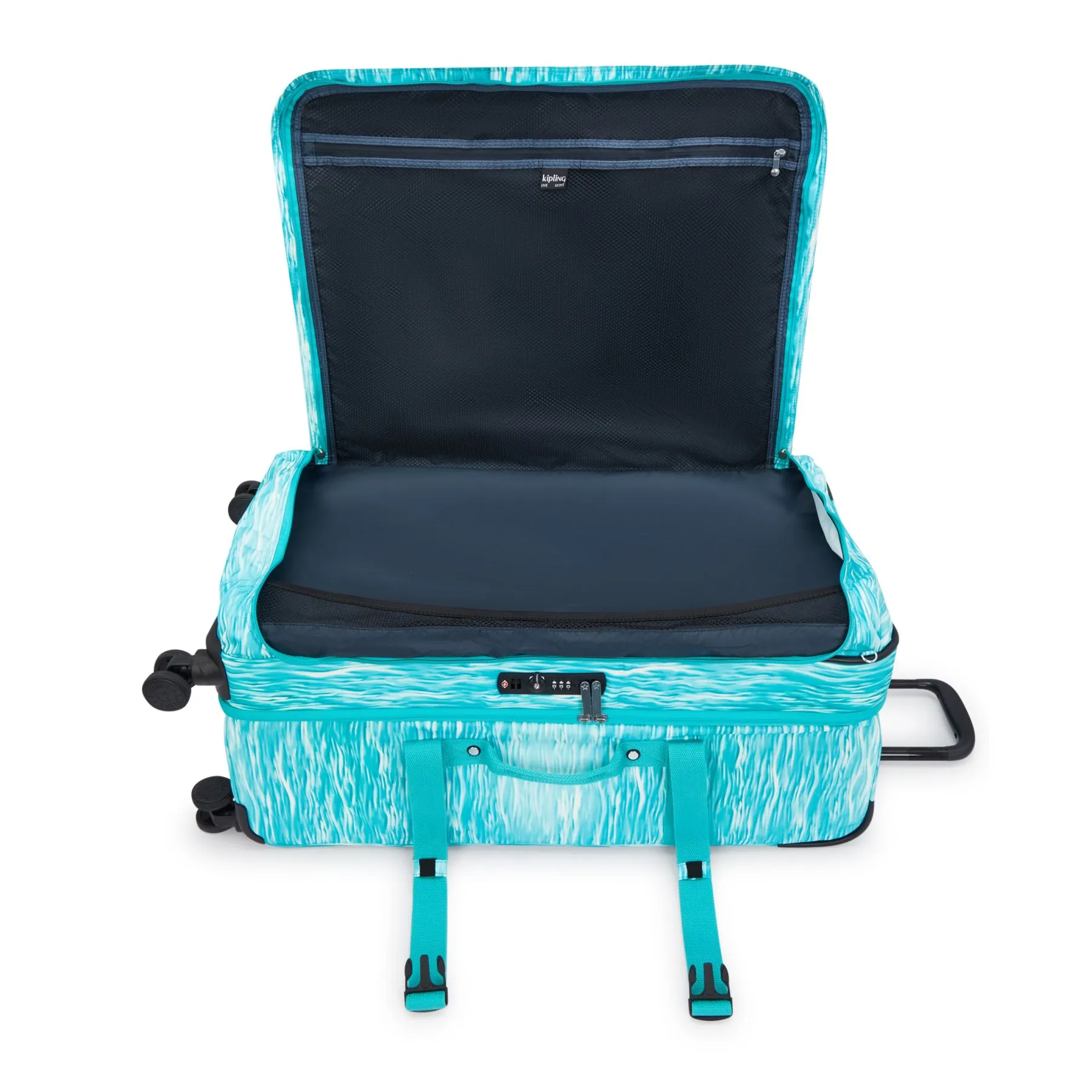 Kipling Spontaneous Large Printed Rolling Luggage - Aqua Pool