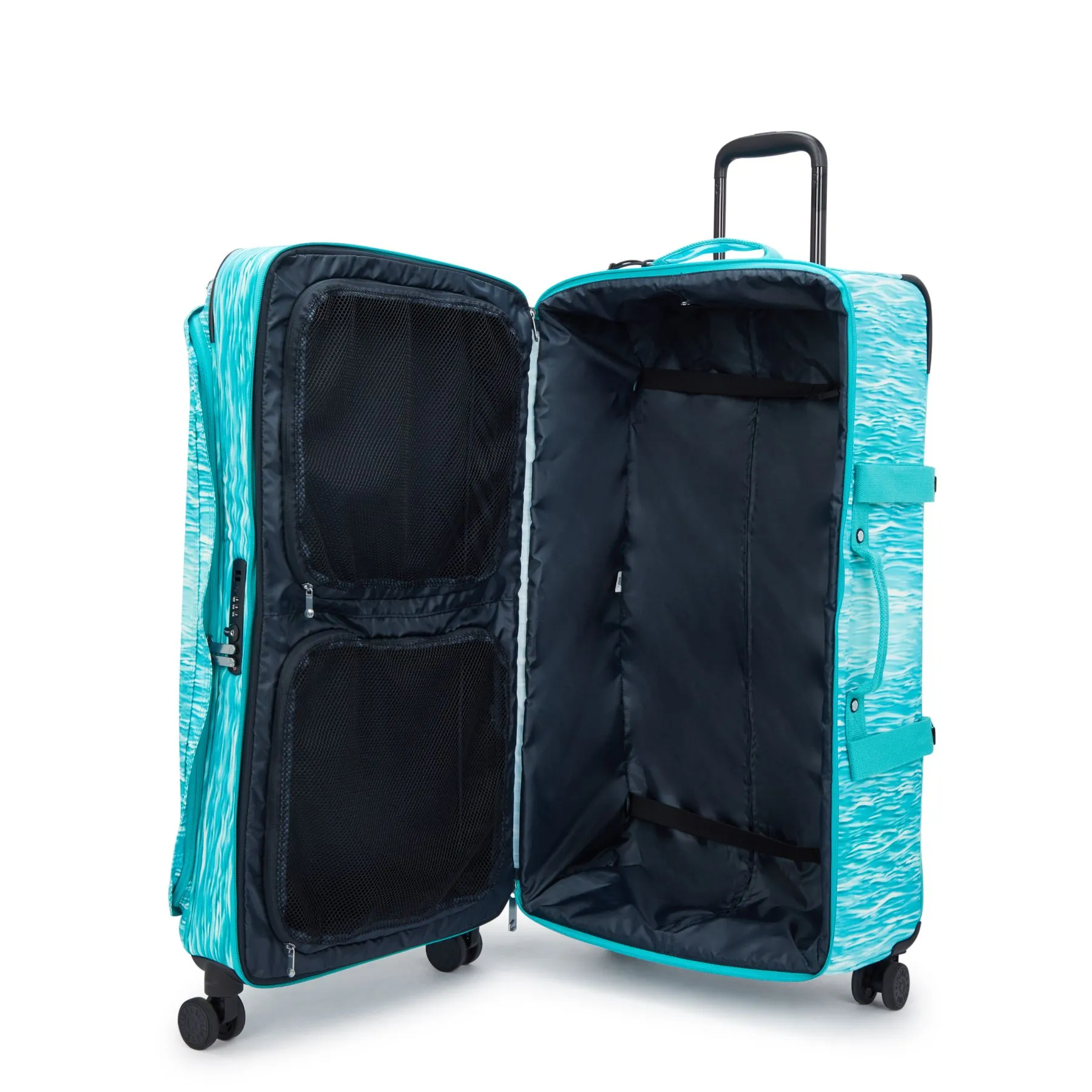 Kipling Spontaneous Large Printed Rolling Luggage - Aqua Pool