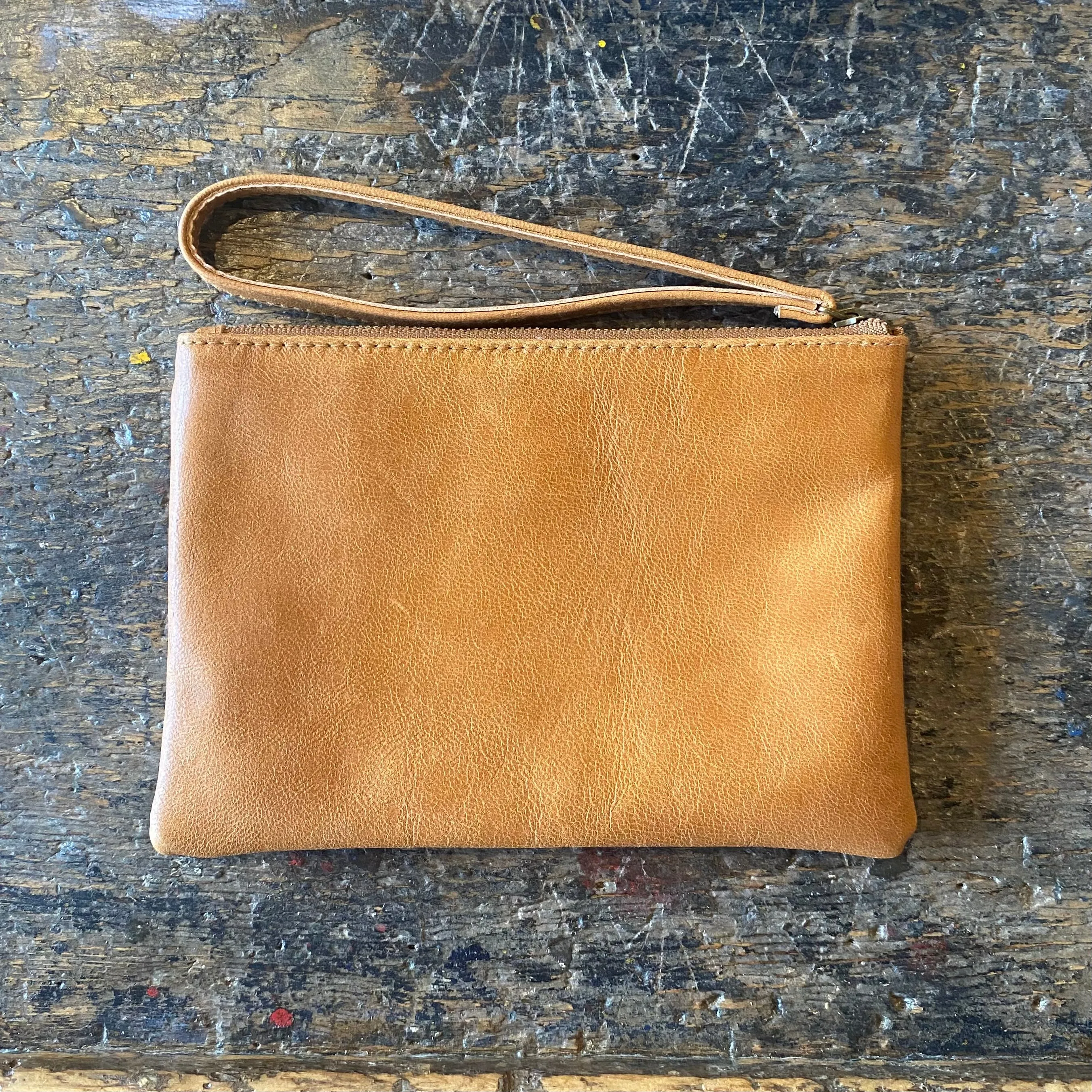 Leather Phone Clutch With Wrist Strap