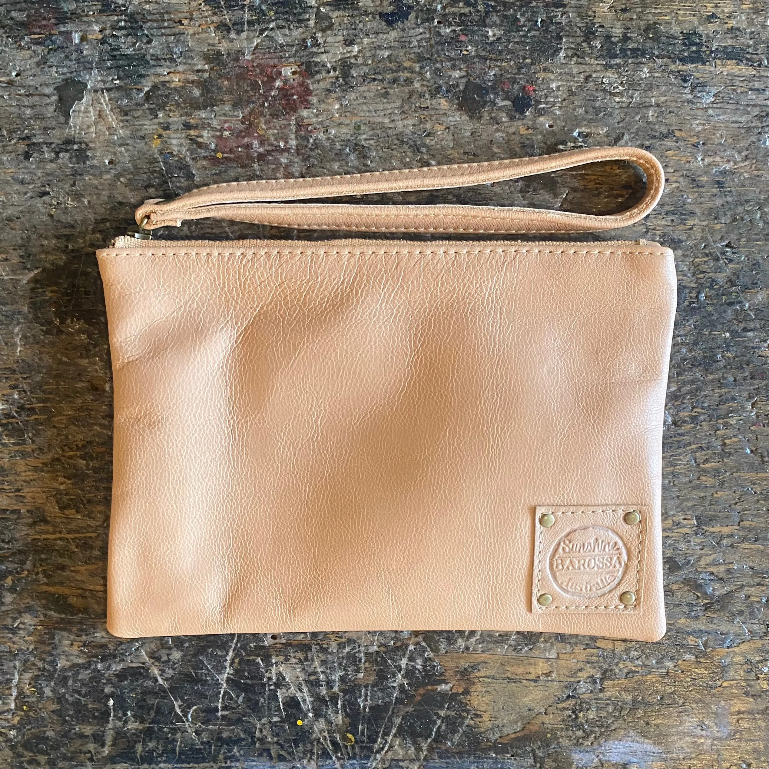 Leather Phone Clutch With Wrist Strap