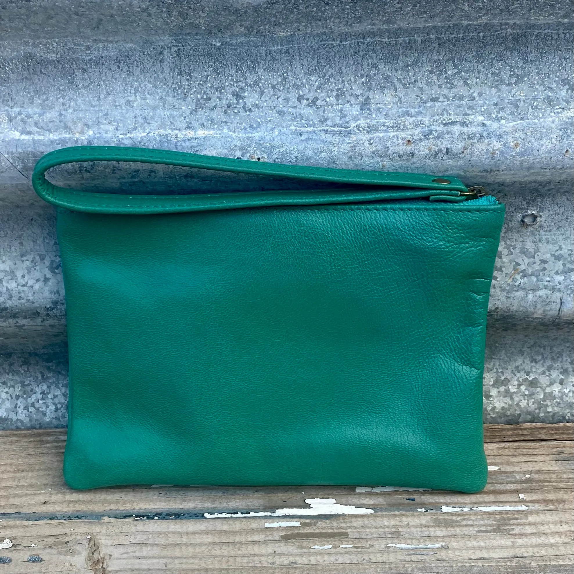 Leather Phone Clutch With Wrist Strap