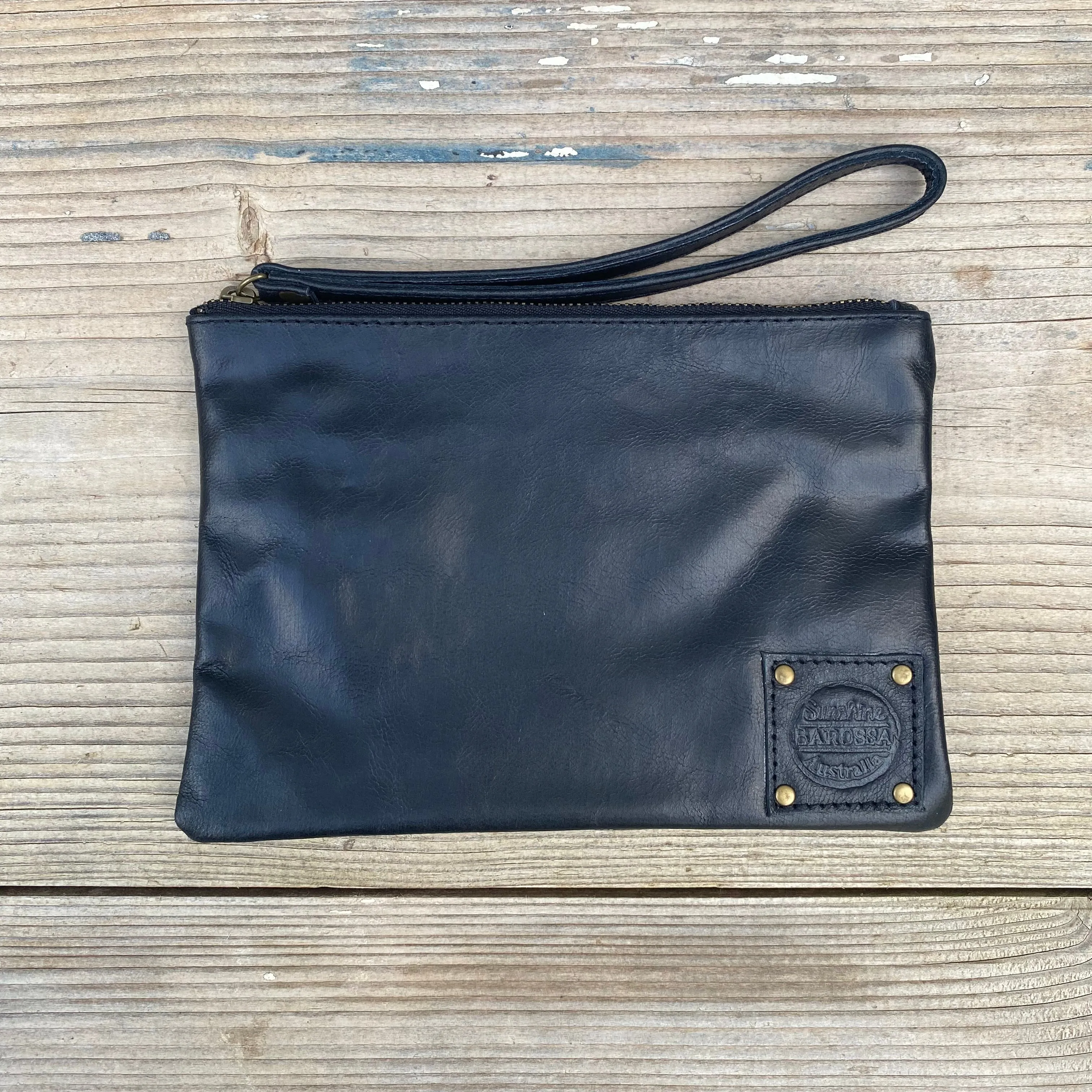 Leather Phone Clutch With Wrist Strap