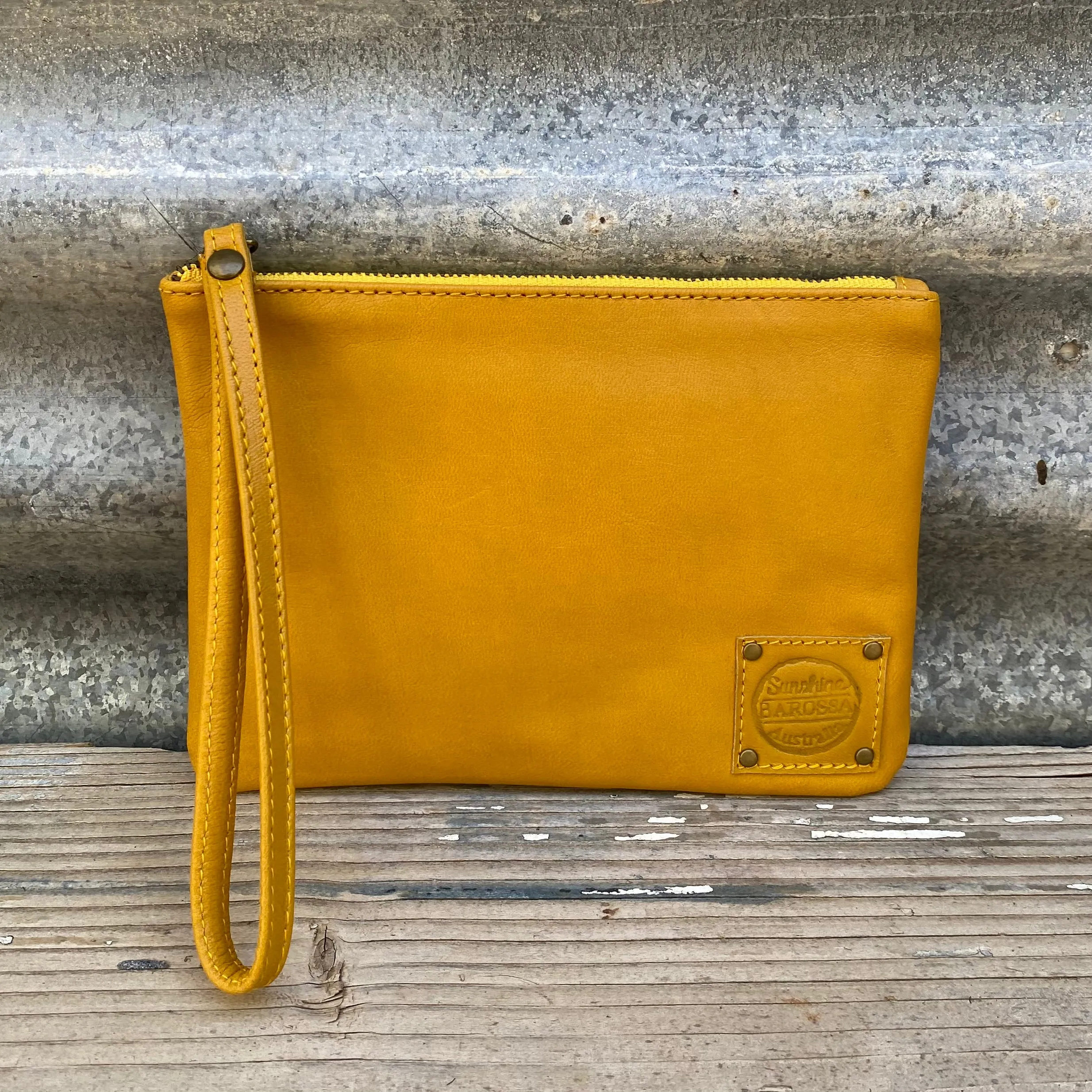 Leather Phone Clutch With Wrist Strap