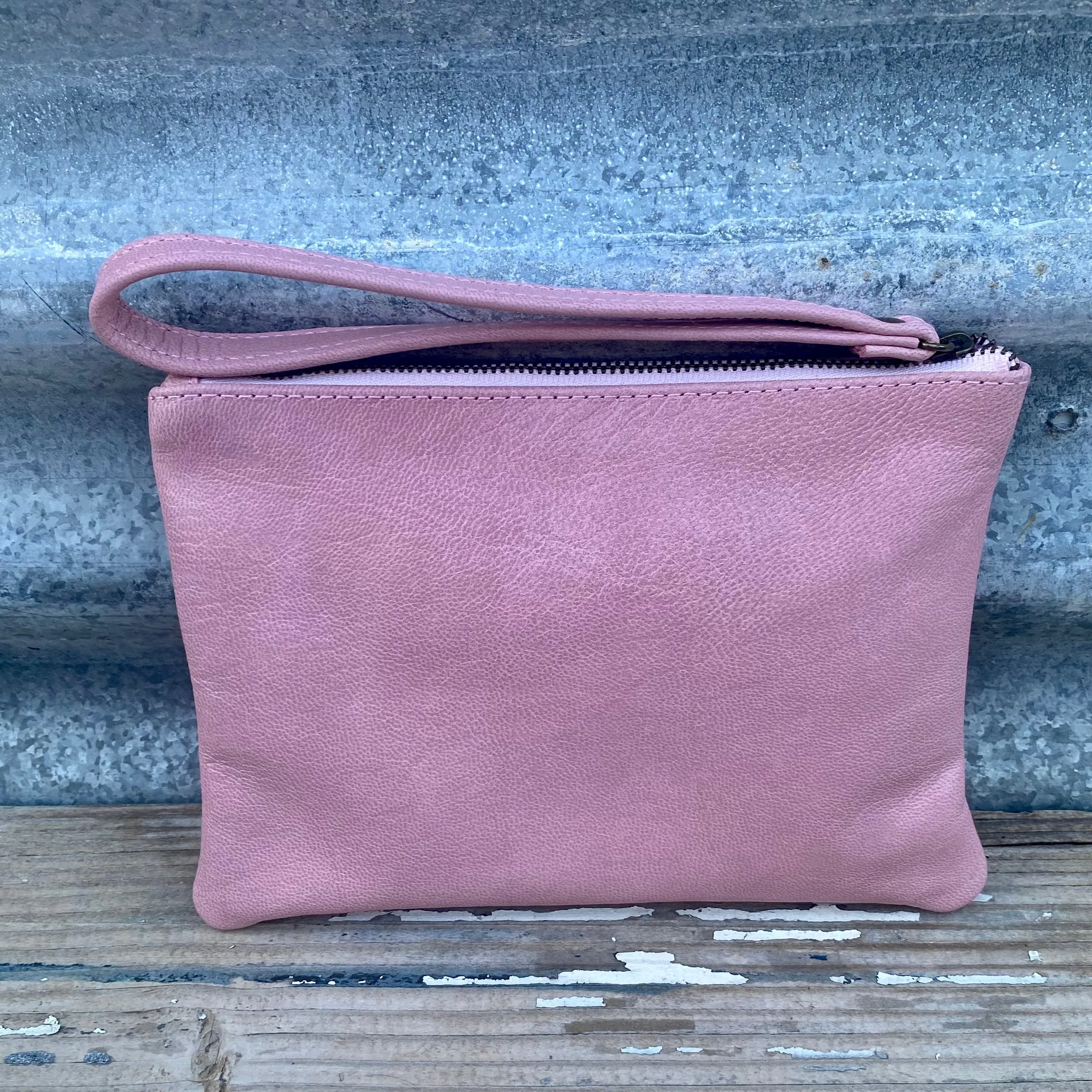 Leather Phone Clutch With Wrist Strap