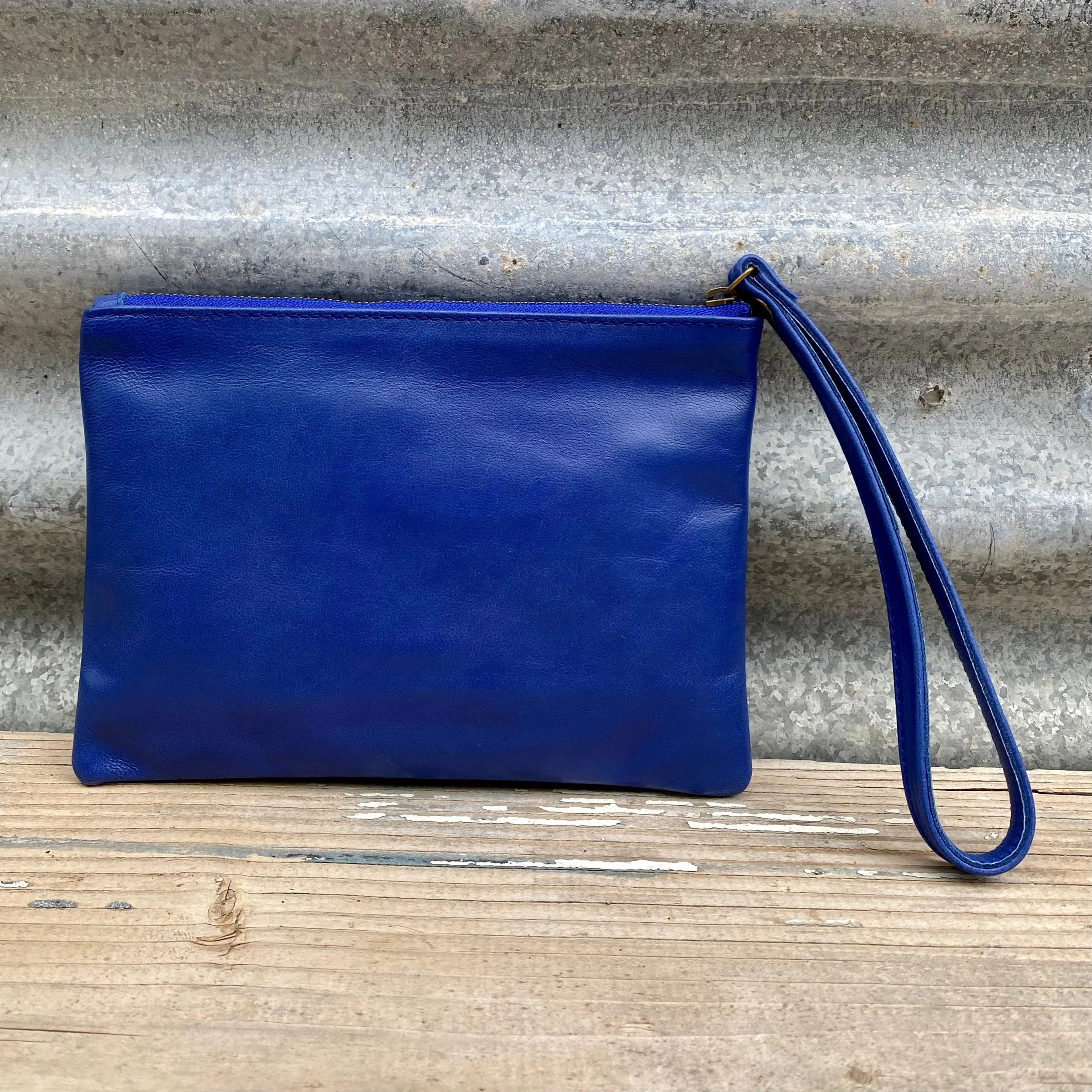 Leather Phone Clutch With Wrist Strap