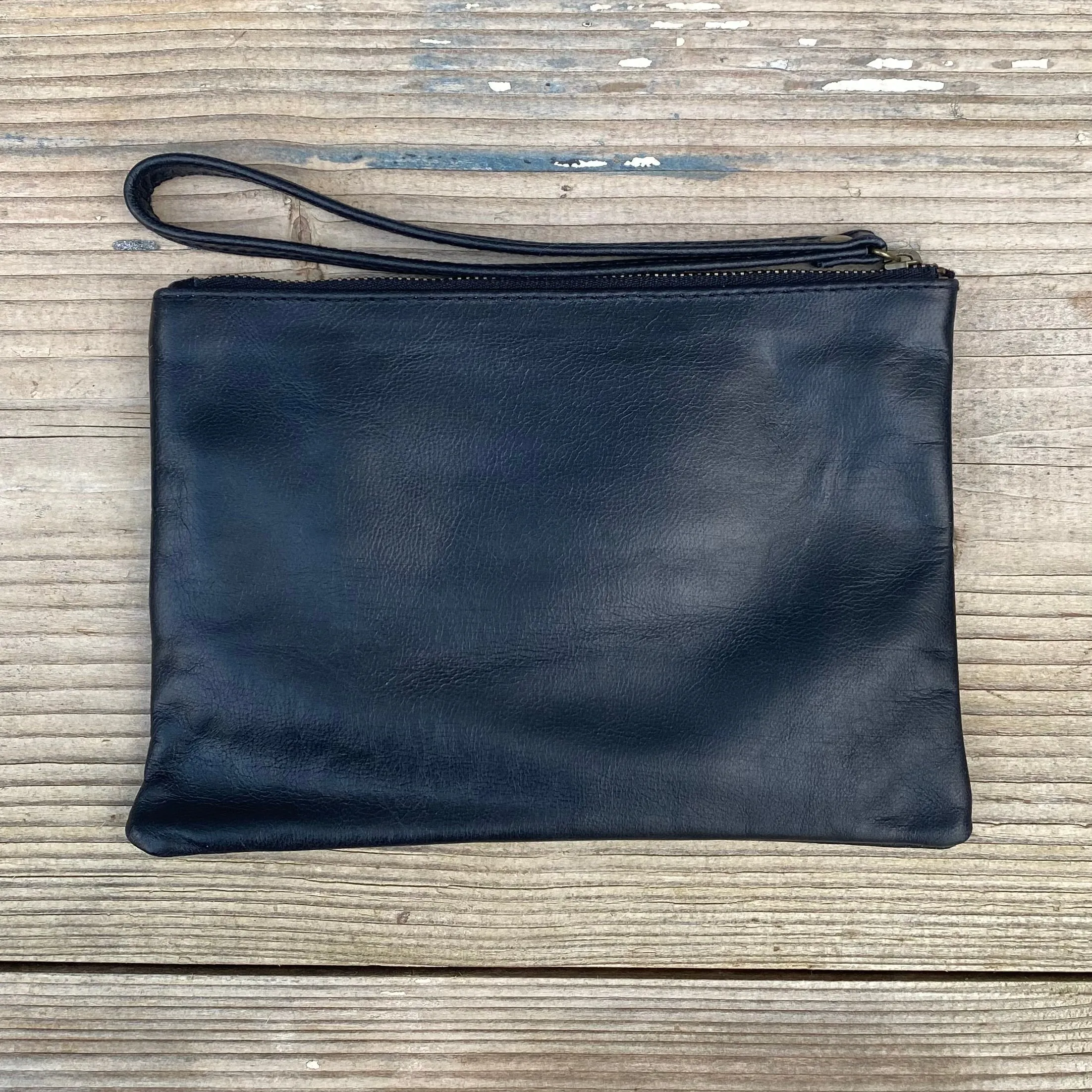 Leather Phone Clutch With Wrist Strap