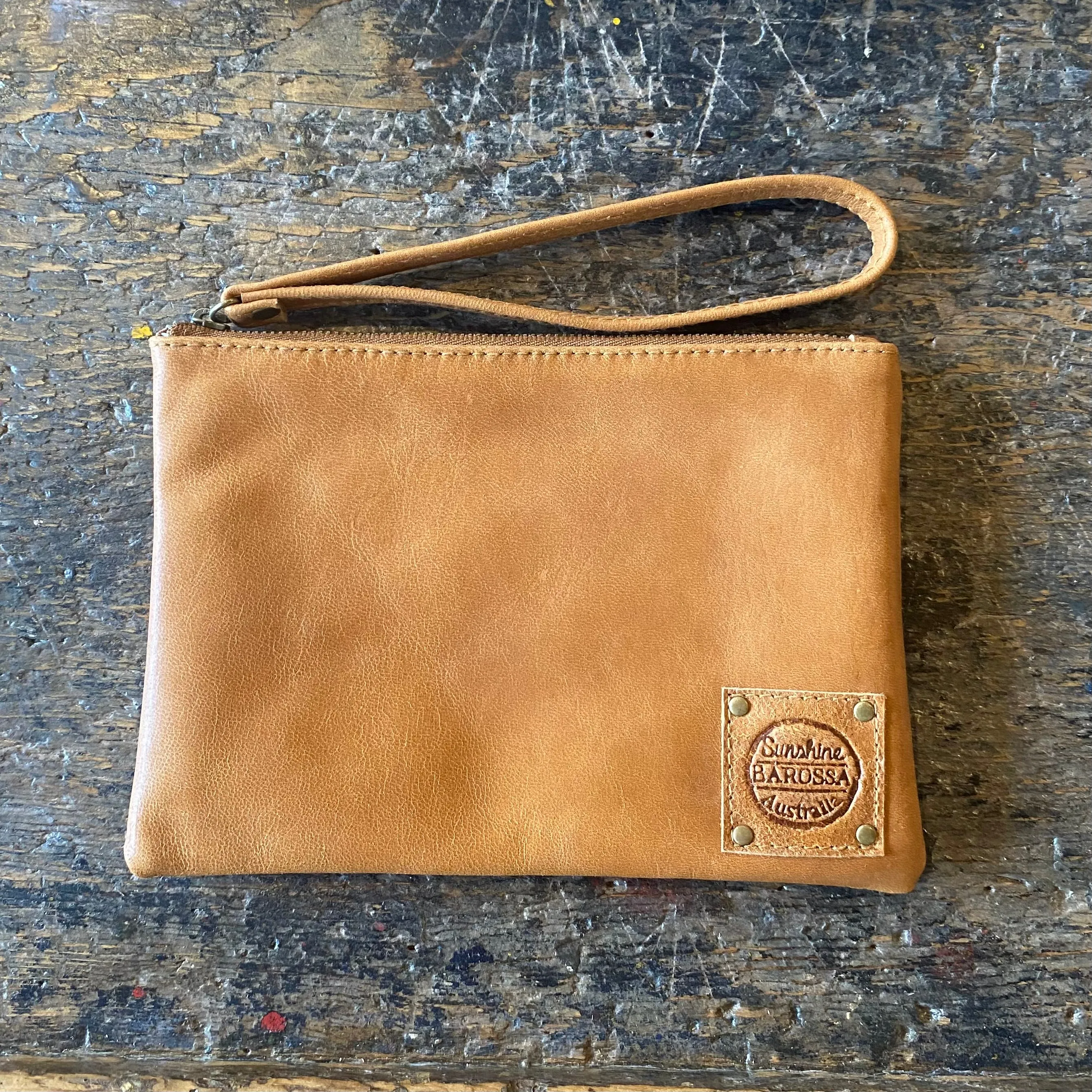 Leather Phone Clutch With Wrist Strap