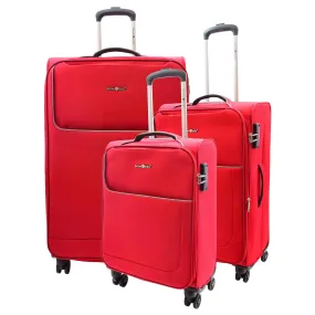 Lightweight 4 Wheels Soft Luggage Expandable TSA Lock Mercury Red