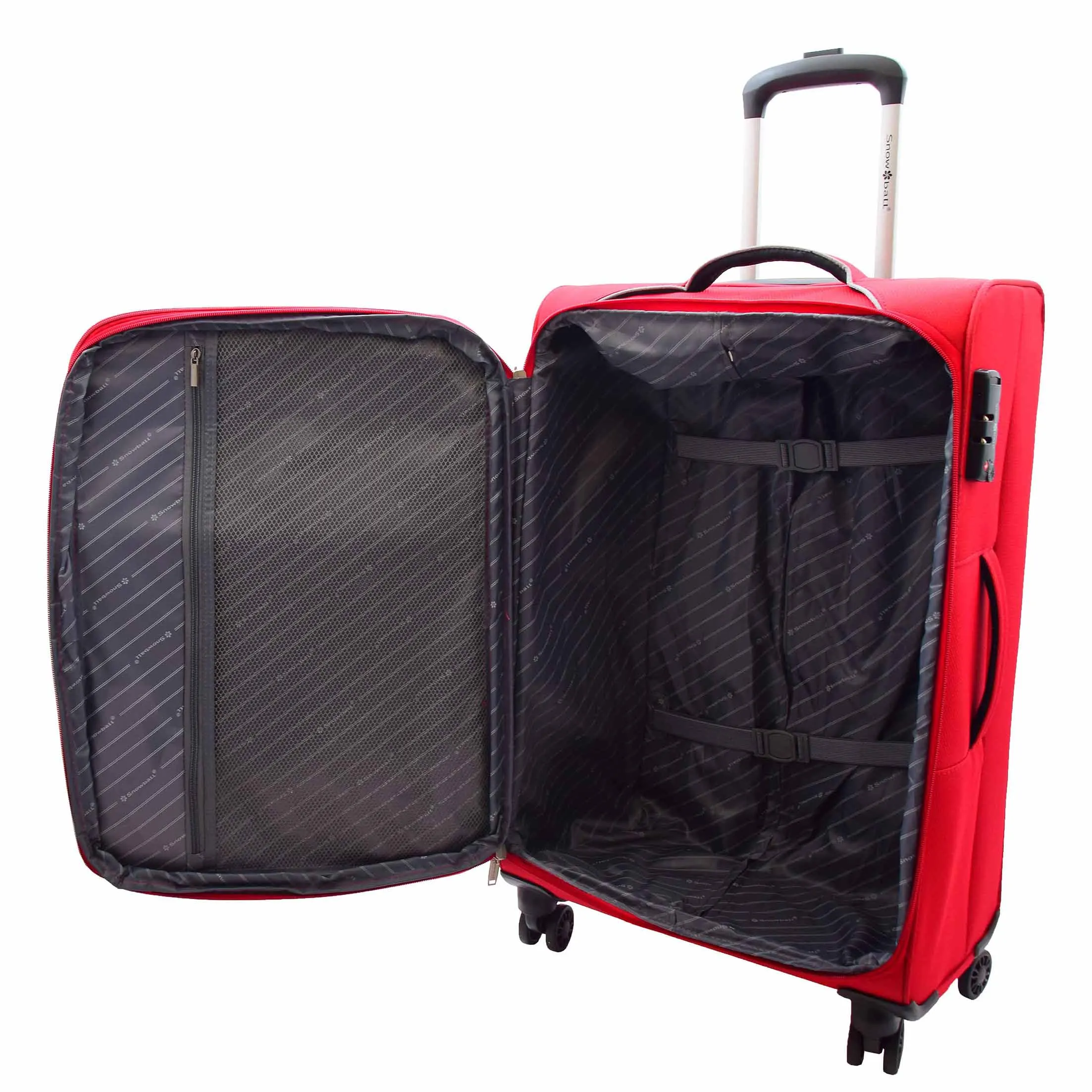 Lightweight 4 Wheels Soft Luggage Expandable TSA Lock Mercury Red