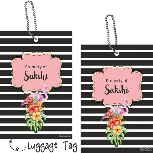 Luggage Tags - Flamingo Elder Luggage Tag- Pack of 2 Tags - PREPAID ONLY