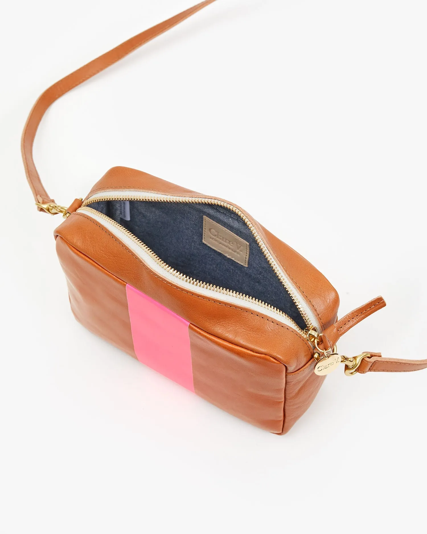 Midi Sac ~ Natural w/ Neon Pink Stripe