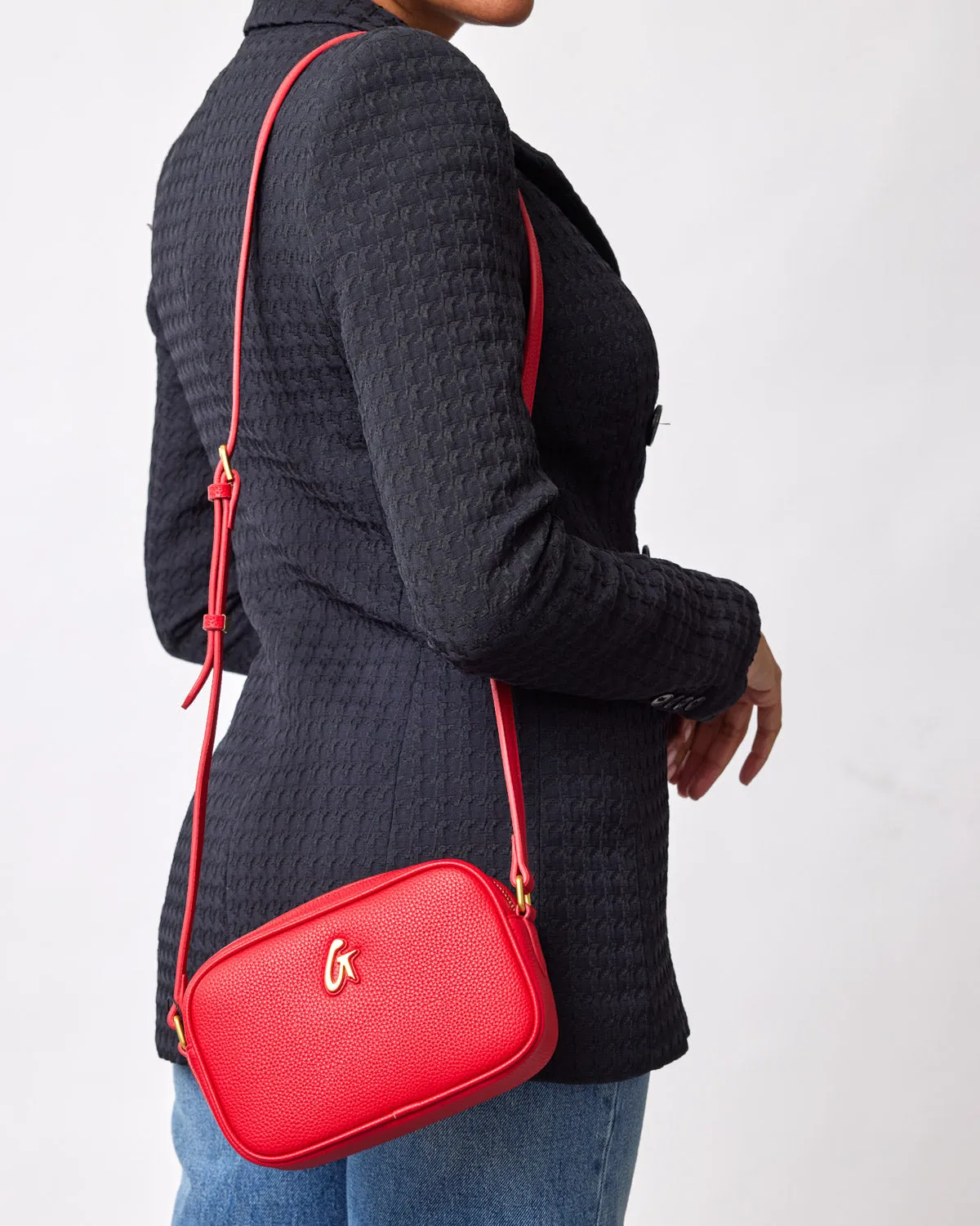 MINI PEBBLE CAMERA BAG - RED