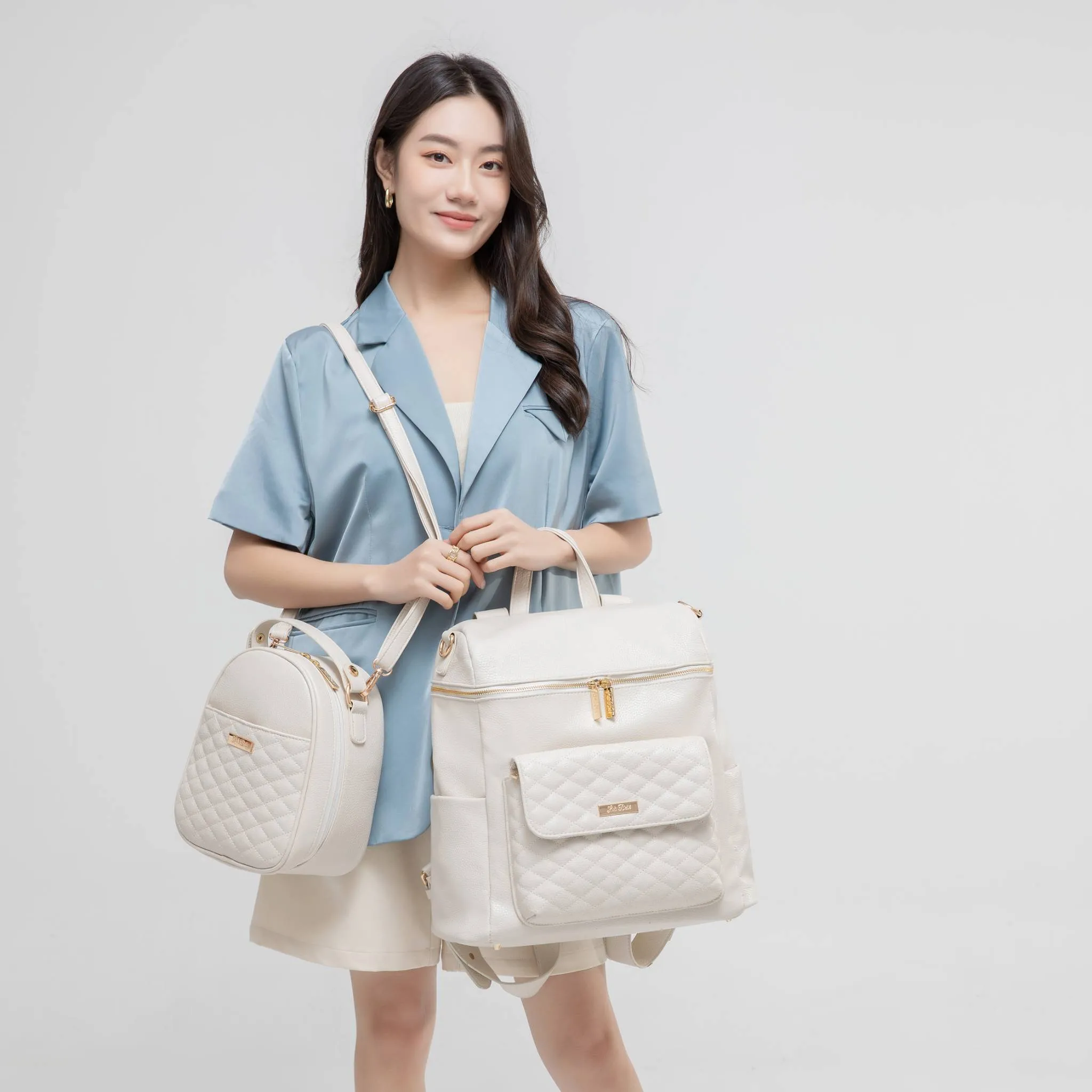 Monaco Diaper Bag | Pearl White