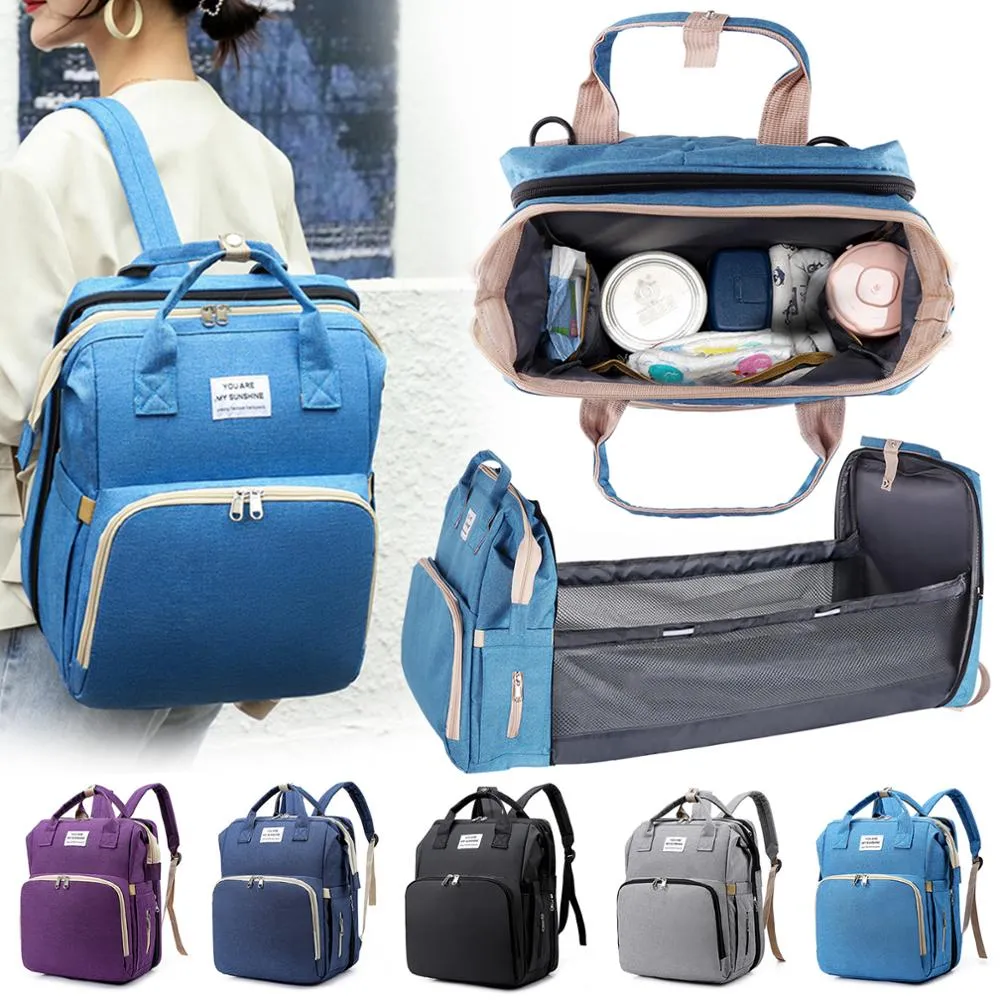 Multifunctional Portable Folding Diaper Mum Mother Bag Travel Large Backpack Baby Bed Diaper Changing Table Pads For Mom Outdoor