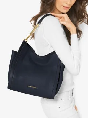 Newbury Pebbled Leather Chain Tote Bag