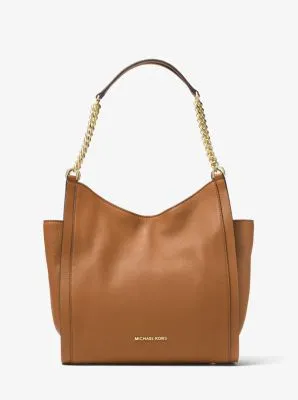 Newbury Pebbled Leather Chain Tote Bag