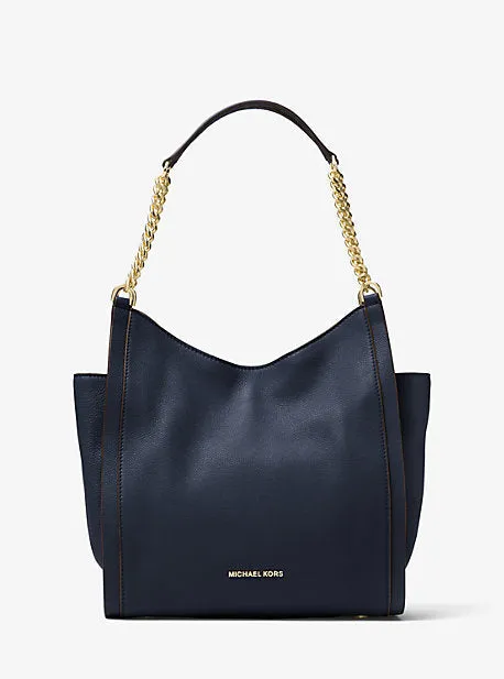 Newbury Pebbled Leather Chain Tote Bag