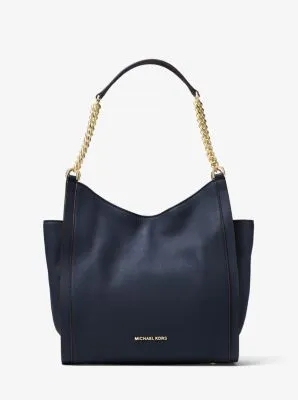 Newbury Pebbled Leather Chain Tote Bag