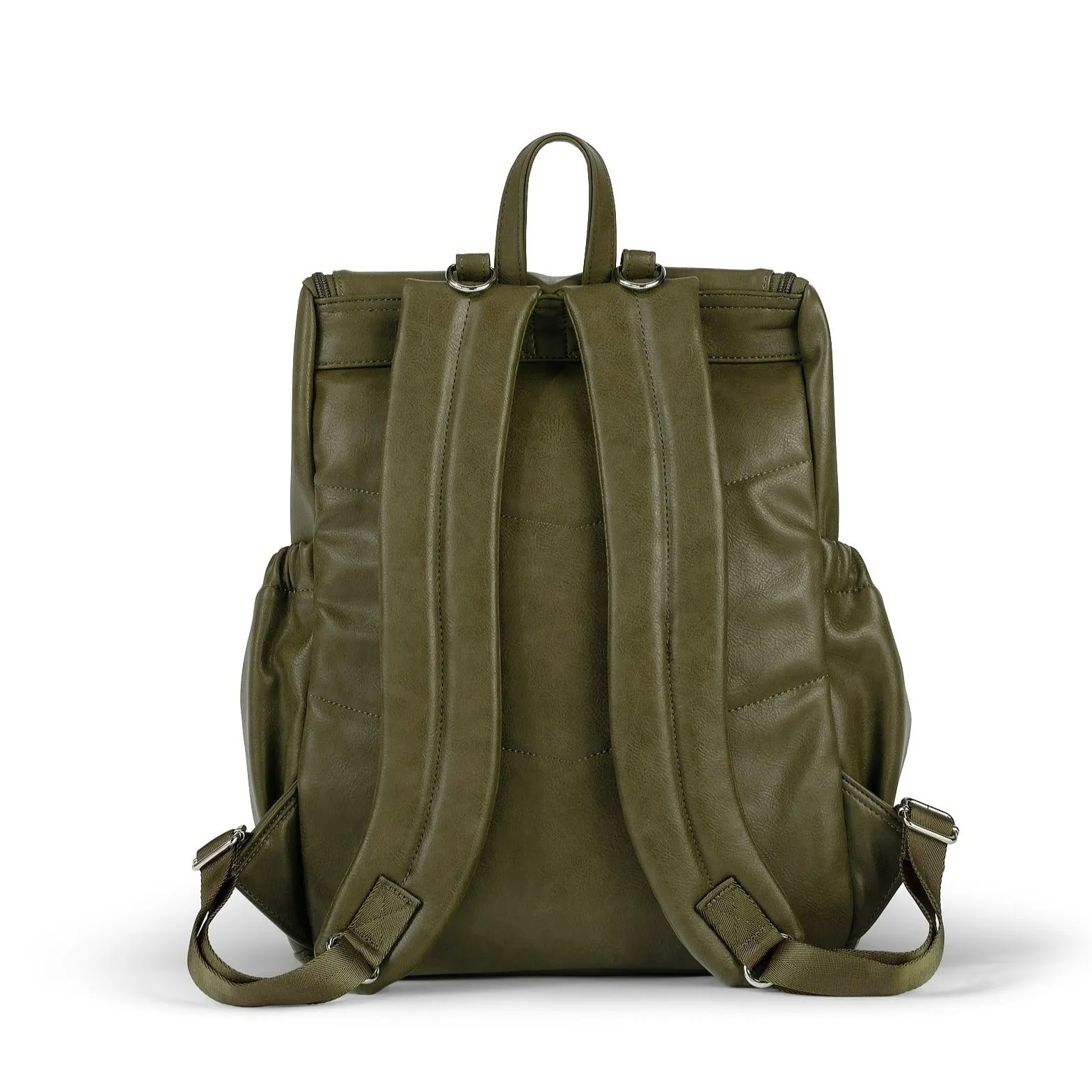 Oioi Signature Diaper Backpack - Olive Vegan Leather