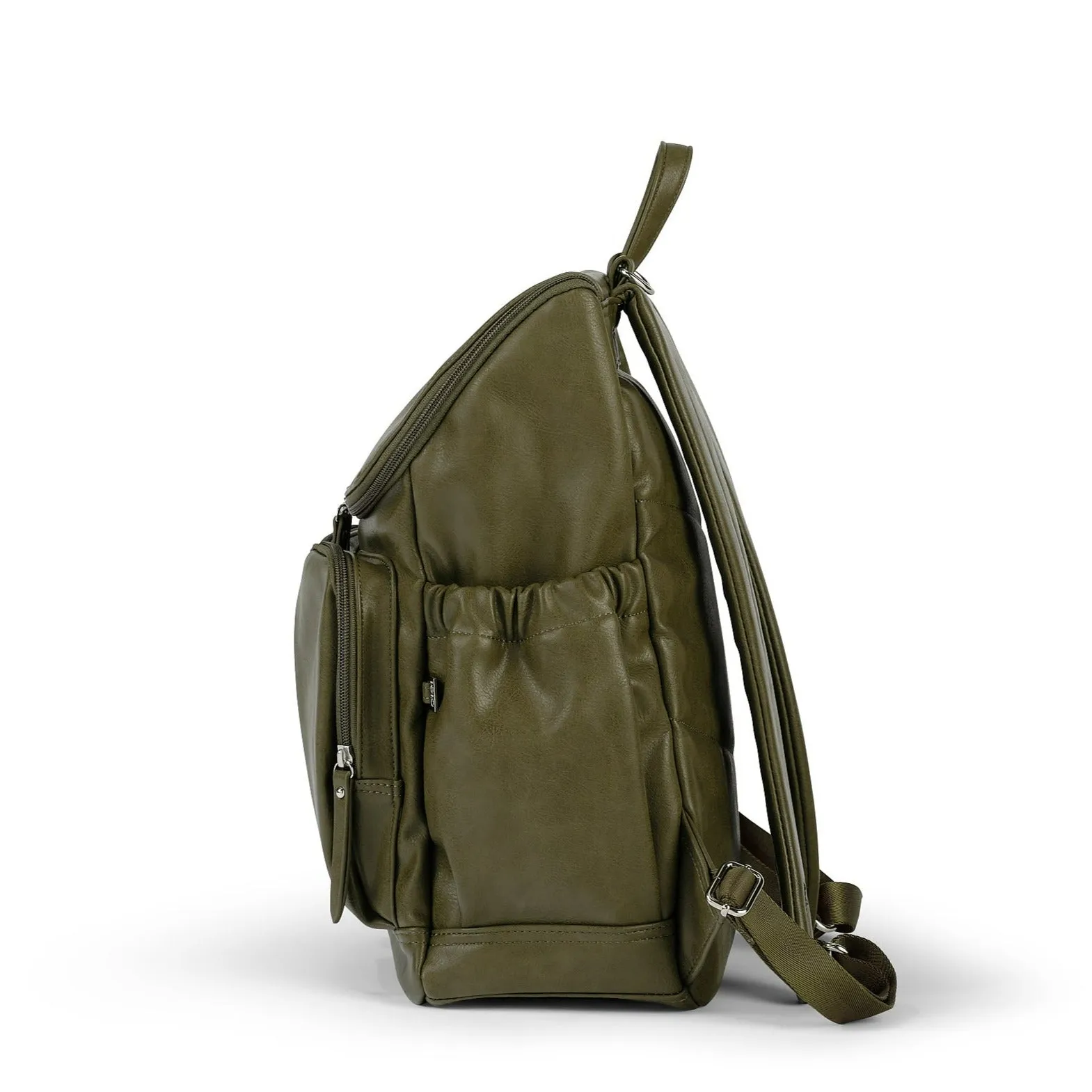 Oioi Signature Diaper Backpack - Olive Vegan Leather