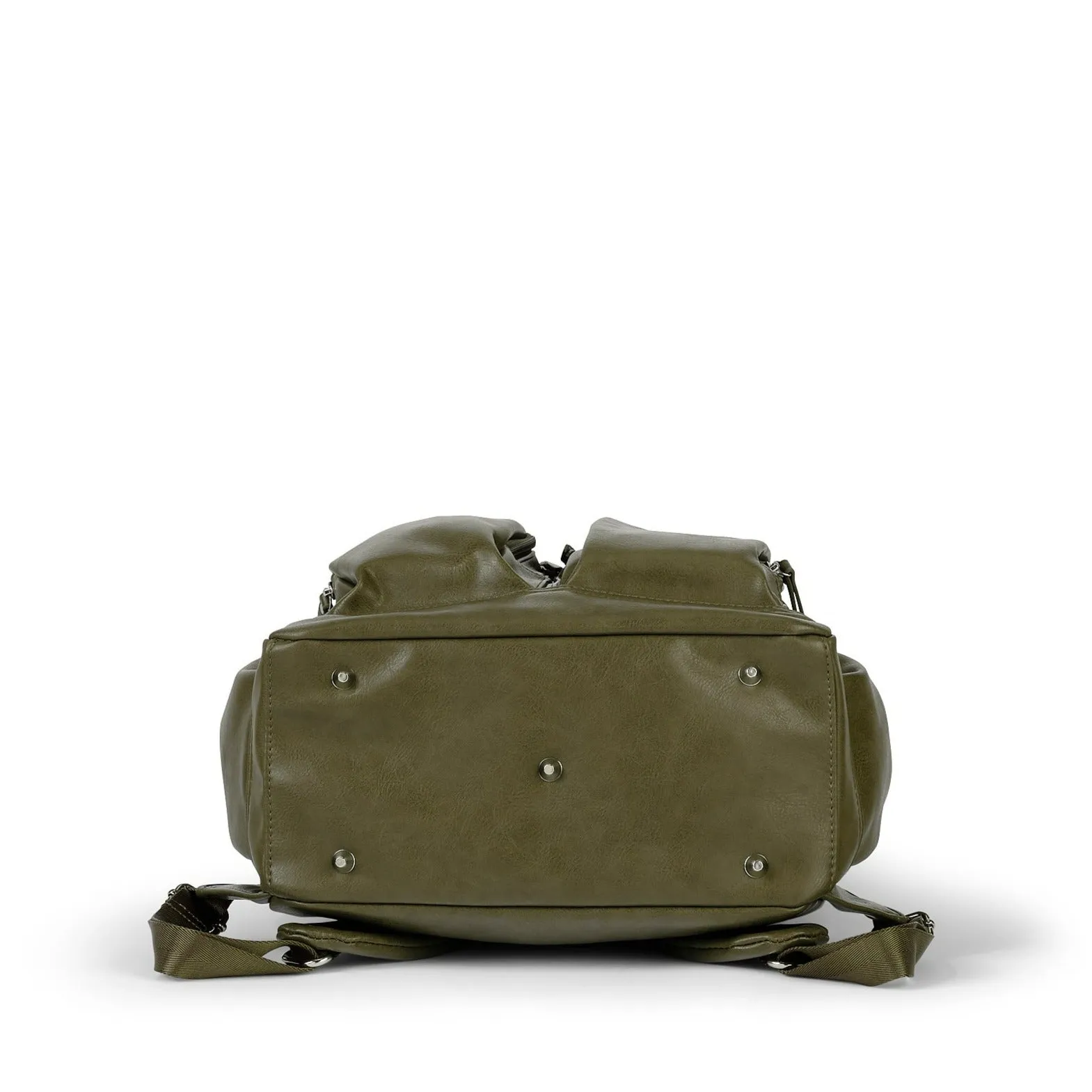 Oioi Signature Diaper Backpack - Olive Vegan Leather