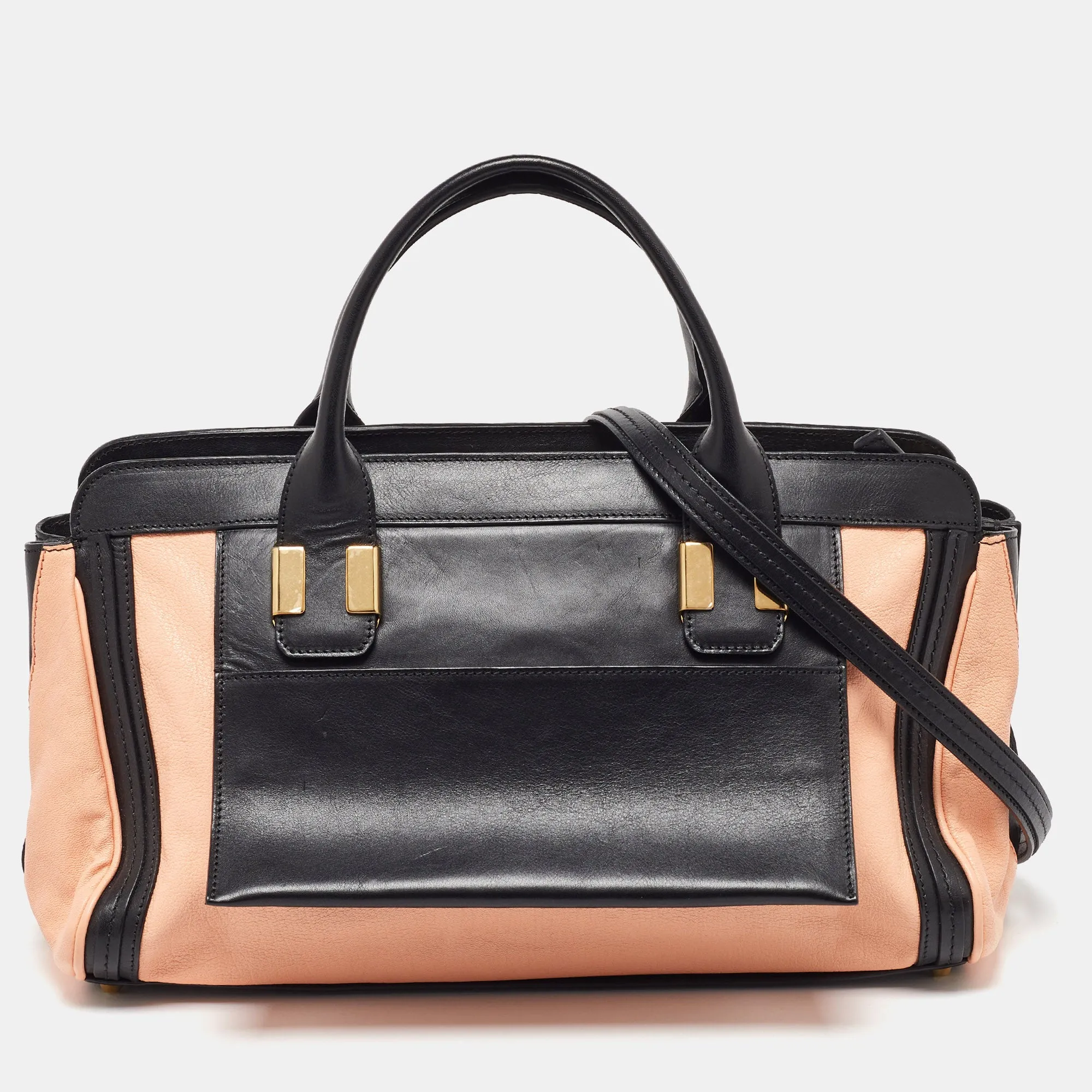 Orange/Black Leather Alice Satchel