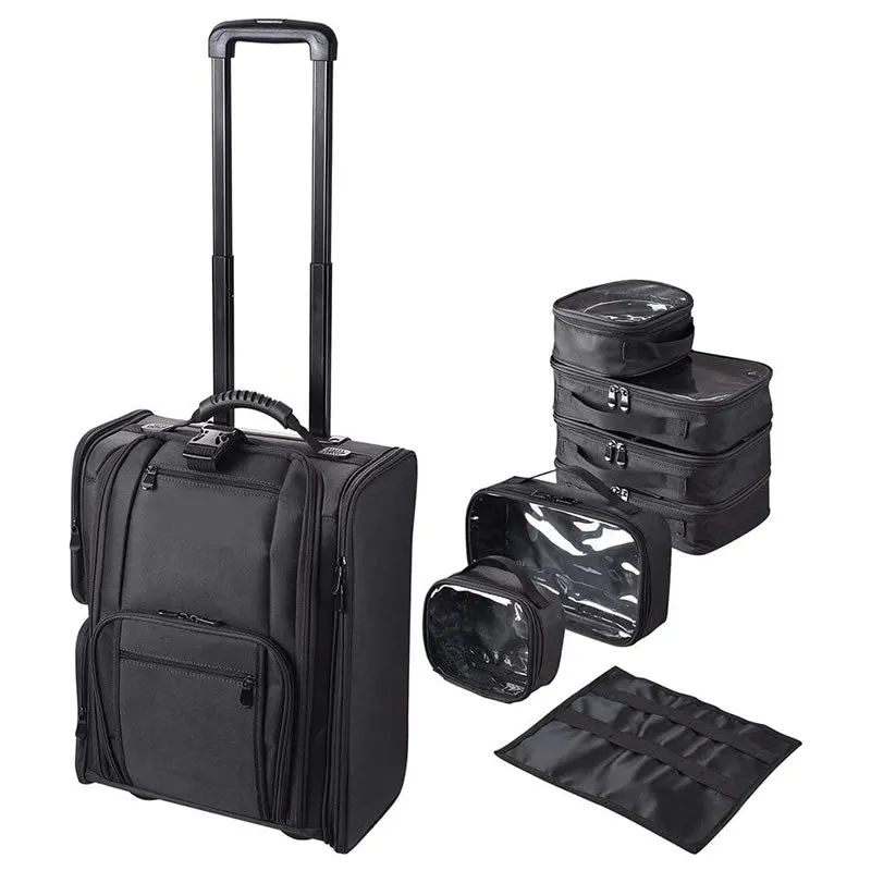 Professional Makeup Trolley Suitcase With Wheels Y229 Black