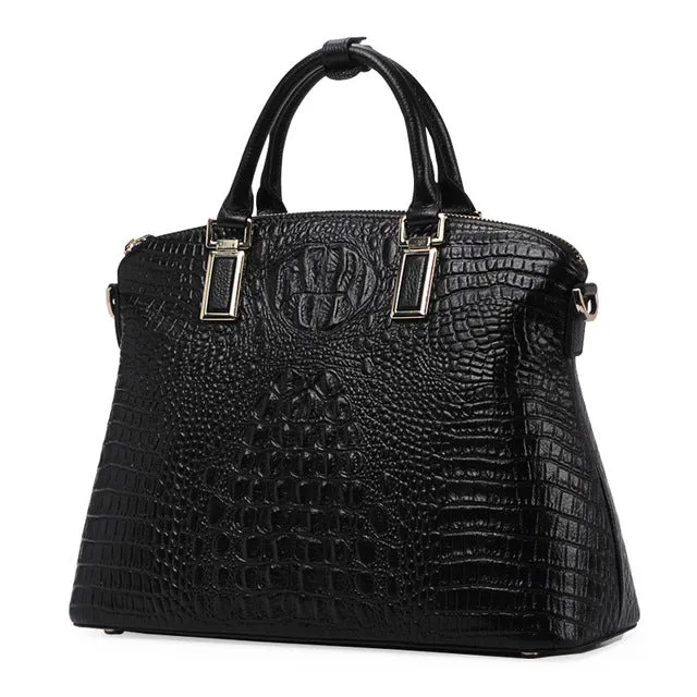 Qiwang Authentic Women Crocodile Bag 100% Genuine Leather Women Handbag Hot Selling Tote Women Bag Large Brand Bags Luxury