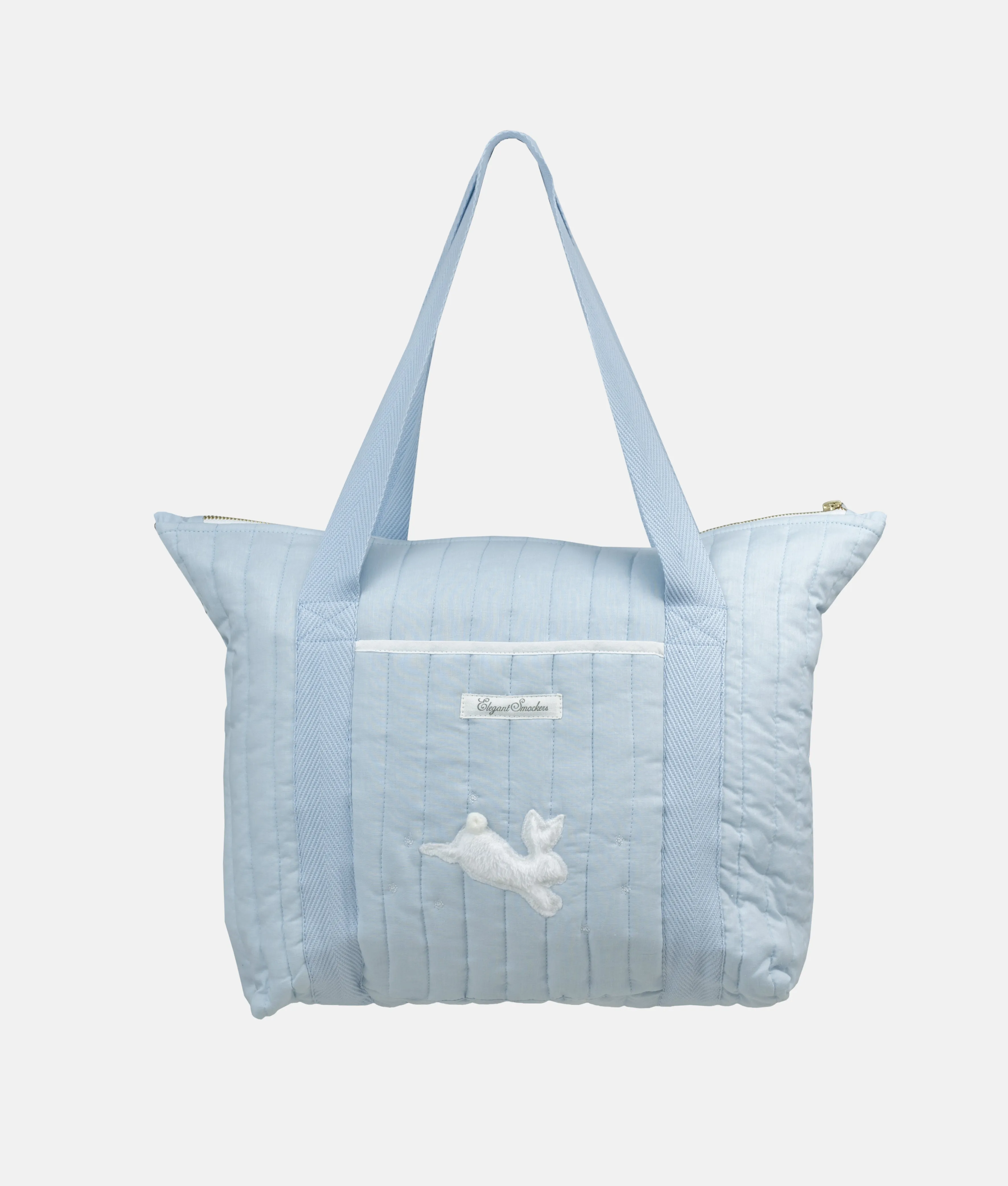 Quilted Baby Diaper Tote Bag – Blue Rabbit Theme