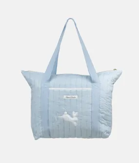 Quilted Baby Diaper Tote Bag – Blue Rabbit Theme