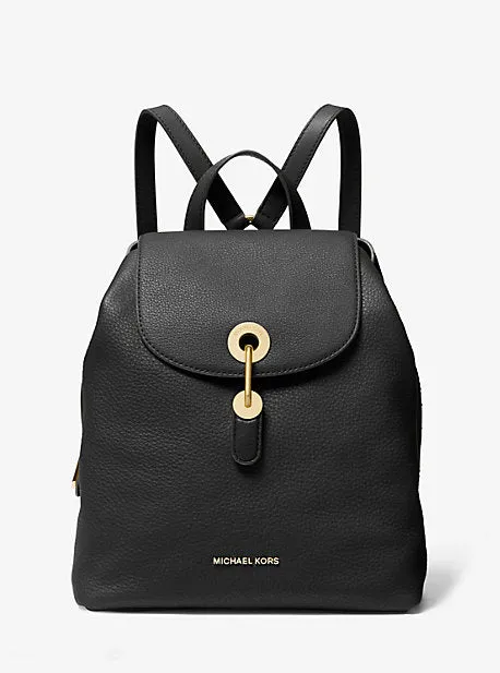 Raven Medium Pebbled Leather Backpack