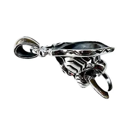 Red Eyes Silver Mens Tiger Pendant