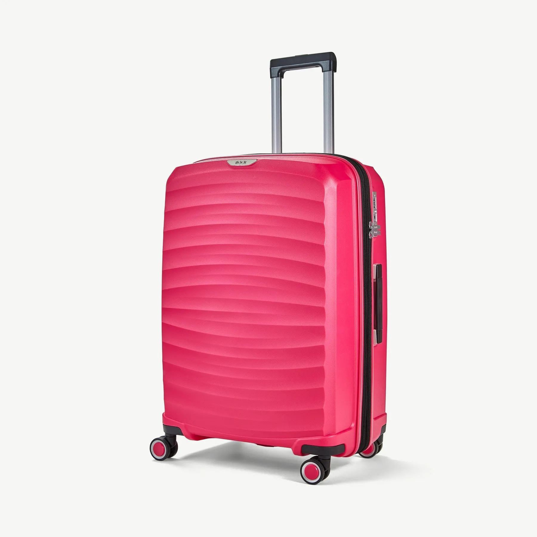 Rock Sunwave Expandable Spinner Medium Suitcase 66cm - Pink